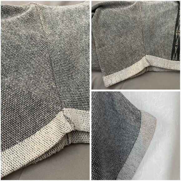 Forever 21 Grey Black Studded Short Sleeve Fringe Top Southwestern Oversized SM - Picture 16 of 16